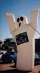 Ghost cold-air advertising inflatables for Halloween by TexasBlimps.com