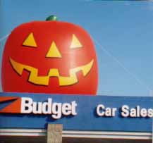 Halloween Balloons - jack o'lantern cold-air inflatables for sale and rent.